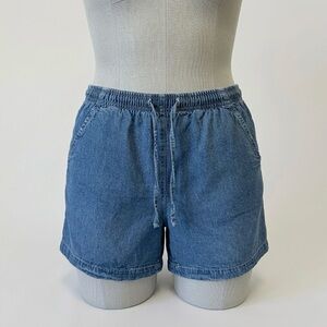 Vintage Erika Petite High Waisted Denim Drawstring Shorts - Size MP